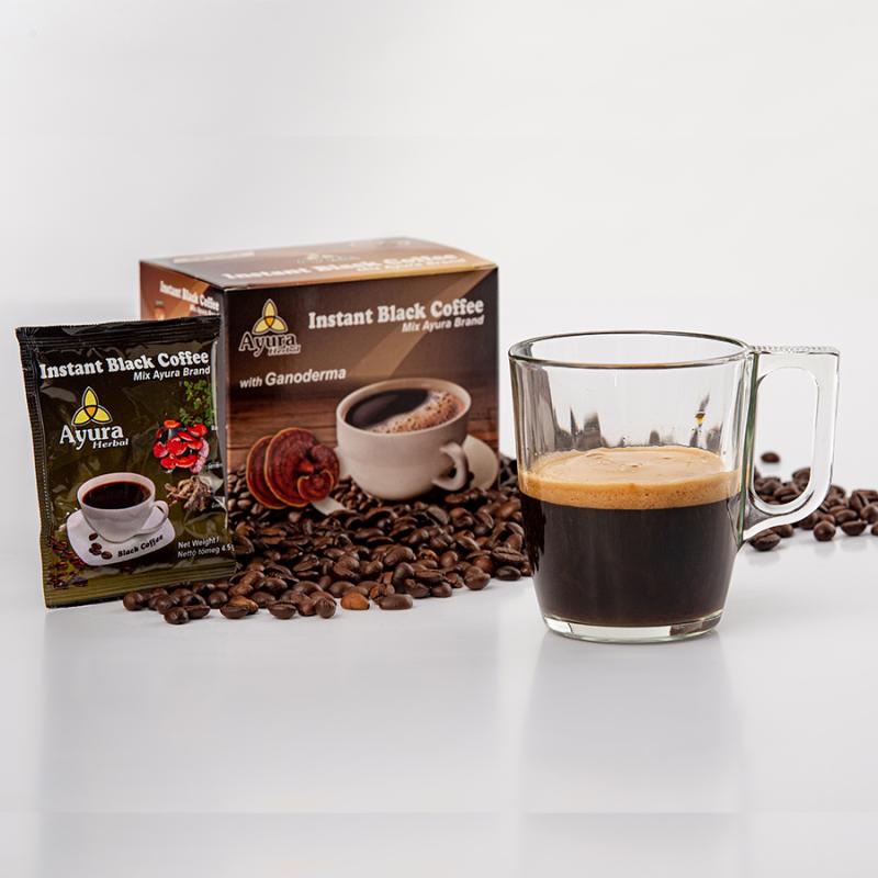 Instant Black Coffee s hubami Ganoderma 10 x 4,5g