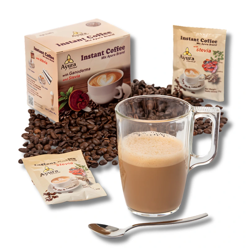 Cappuccino s hubami Ganoderma vrecká 10 x 15g