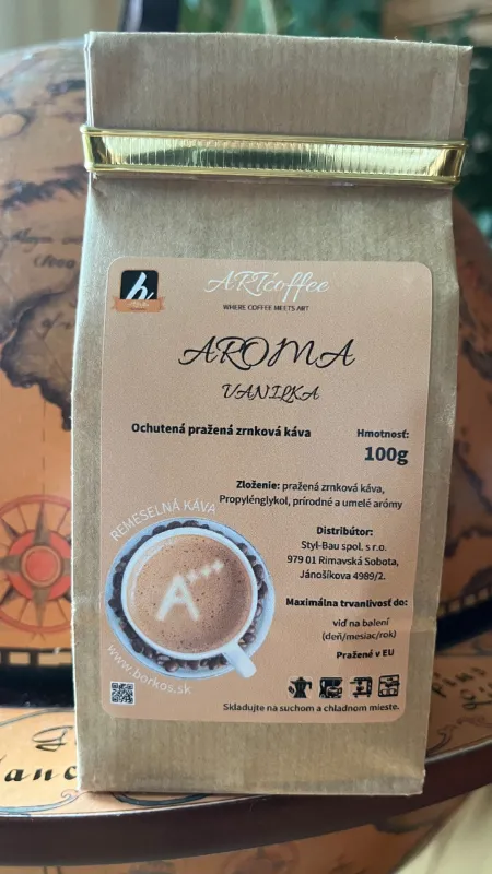 AROMA - Vanilka - Ochutená remeselná pražená zrnková káva