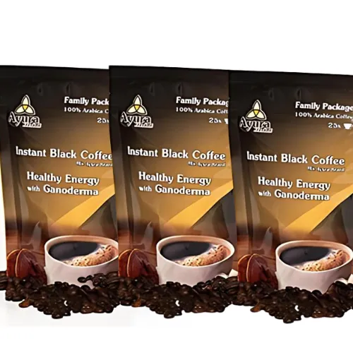 BALÍČEK - 3 ks - Instant Black Coffee s hubami Ganoderma 100g - Family Package